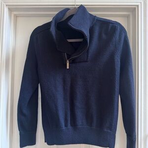 Armani Collezioni Dark Blue Quarter Zip Sweater